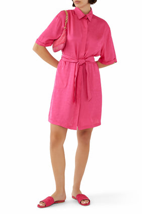Moschino Monogram Gömlek Elbise - Parlak Pembe