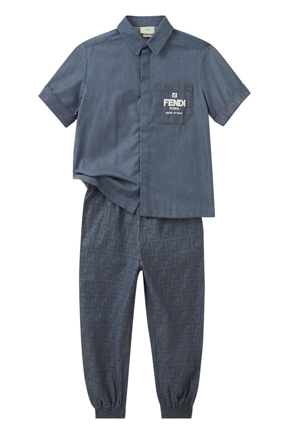 Çocuk Chambray Cepli Gömlek - Koyu Mavi