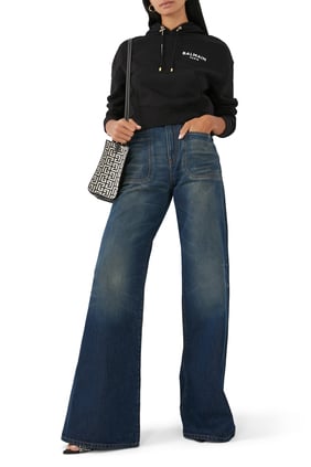 Yumuşak Pamuklu Kapüşonlu Kısa Hoodie