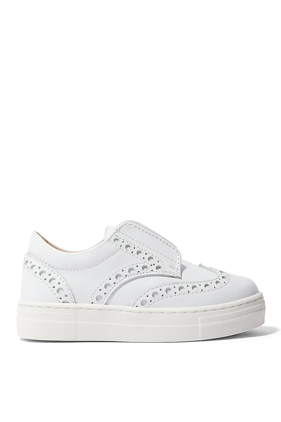 Aktif Çocuklar İçin Kaydırmaz Deri Sneaker - BEYAZ
