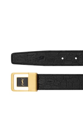 Saint Laurent Logo Tokalı Deri Kemer