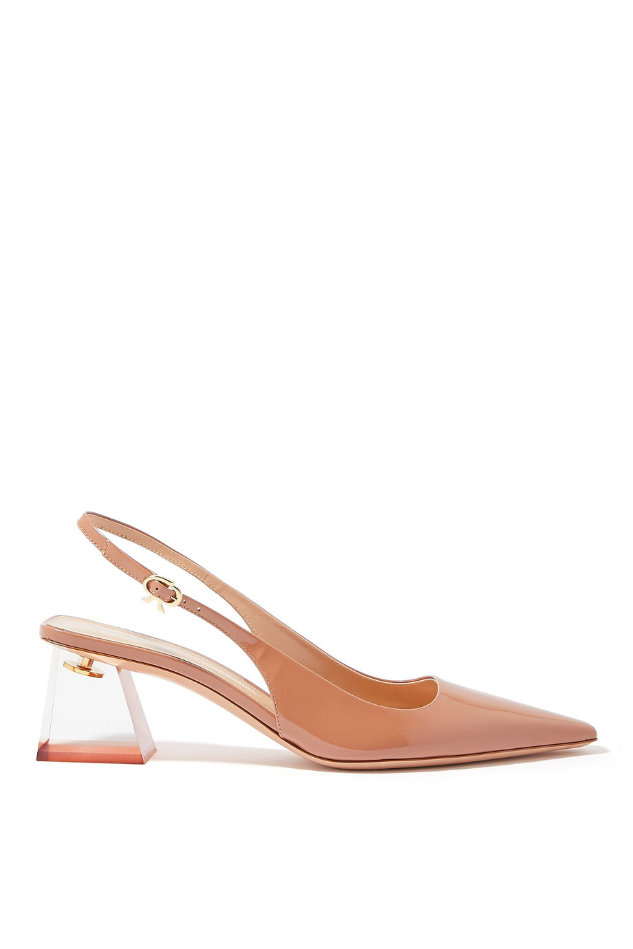 Kozmik 55 Şeffaf Topuklu Slingback Sandalet - Koyu Bej