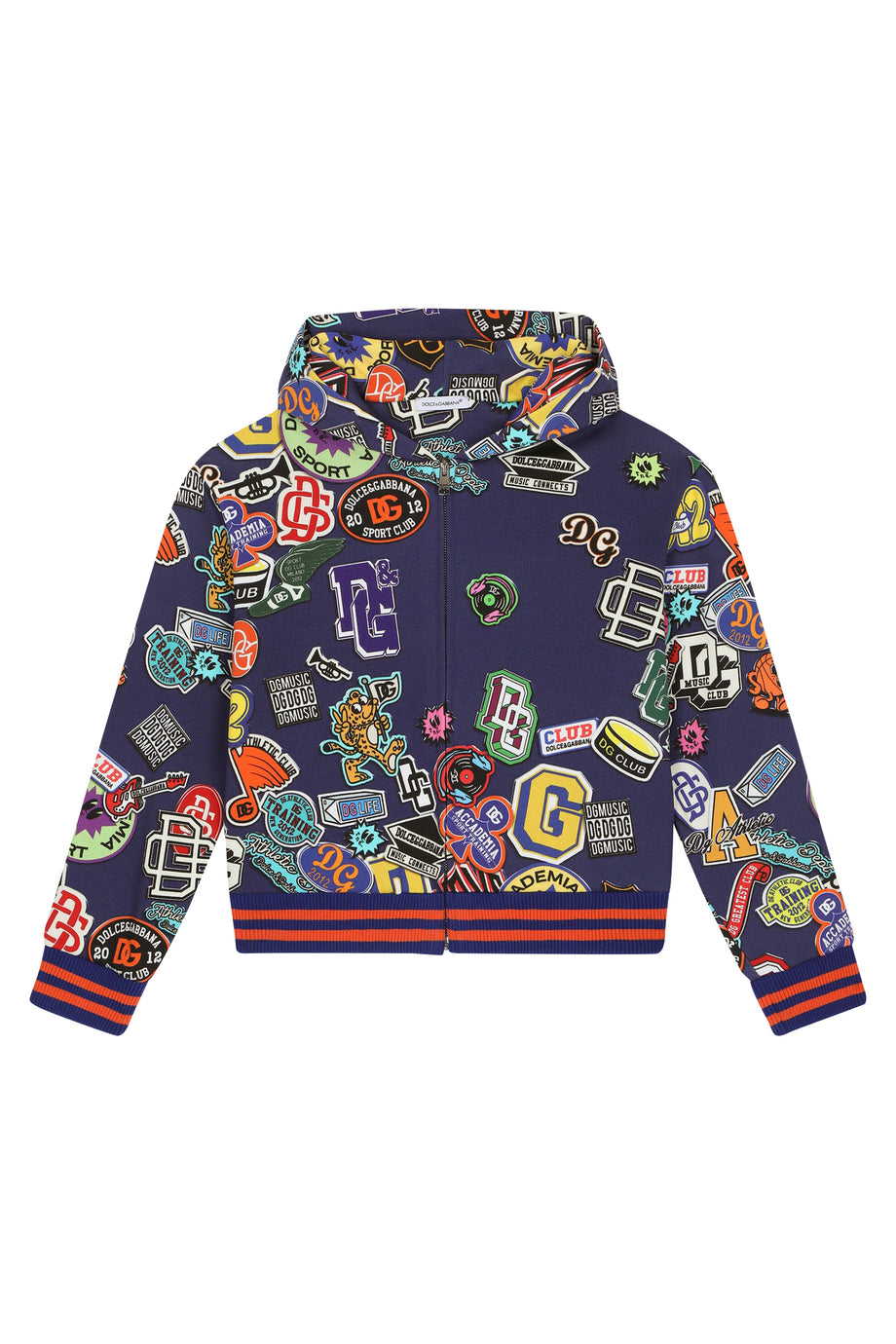 Çocuklar için Sticker Baskılı Fermuarlı Kapüşonlu Sweatshirt