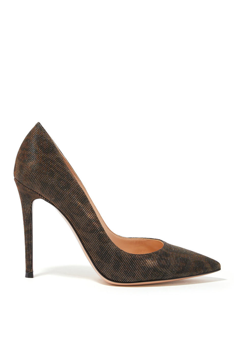 Gianvito 105 Leopar Desenli Lame Topuklu Ayakkabı