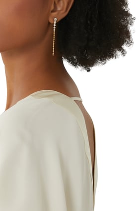 18 Ayar Altın Kaplama Geri Dönüşümlü Gümüş Uzun Damla Küpe