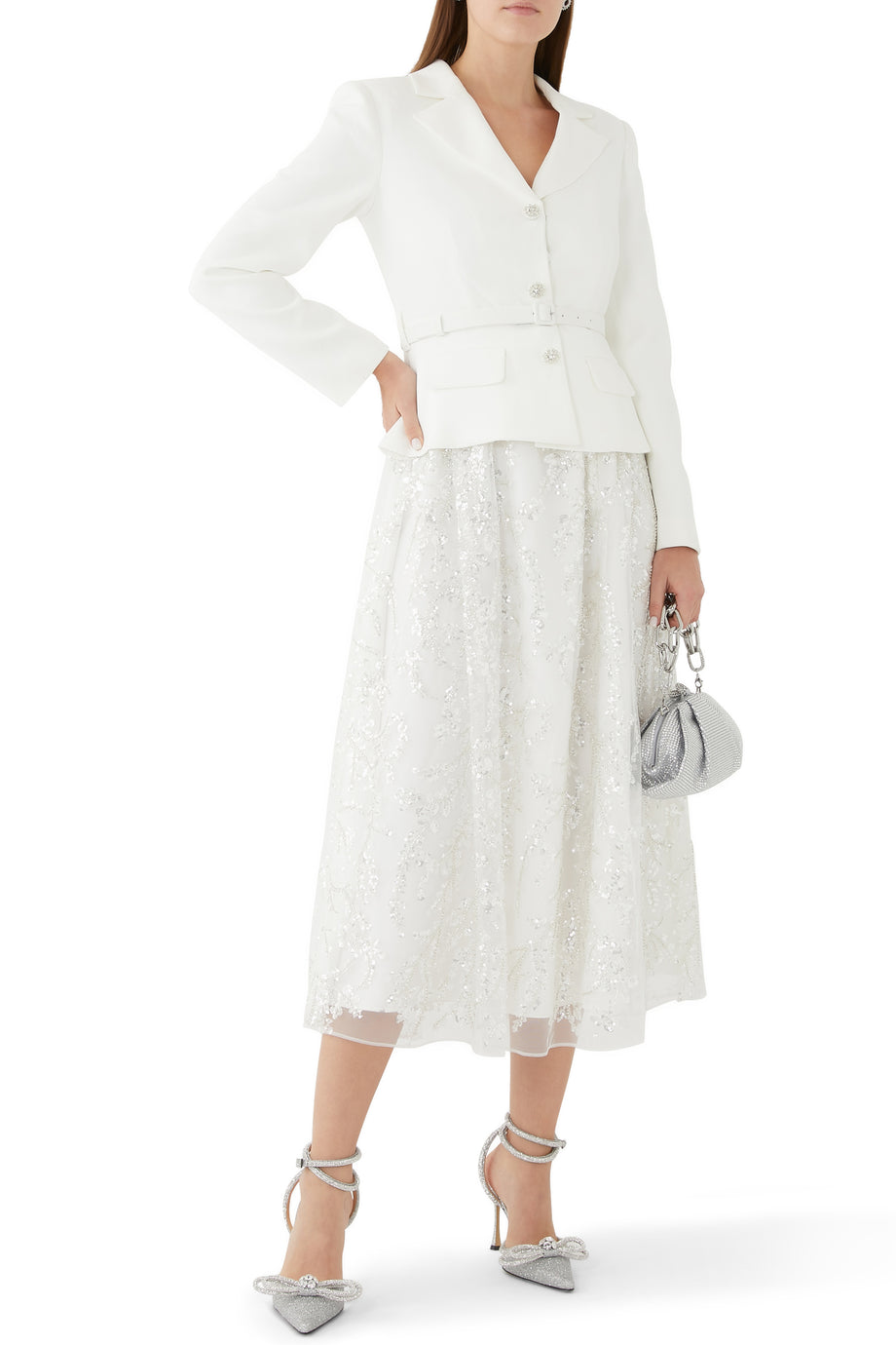 Işıltılı Çift Kurdele 105 Topuklu Ayakkabılar