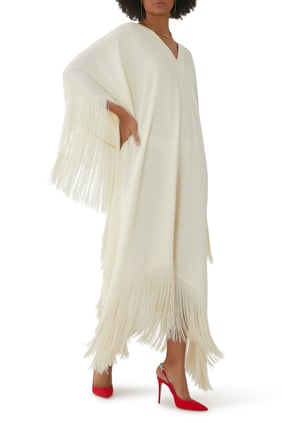 Diana Ross Tarzı Franjlı Krepe Kaftan