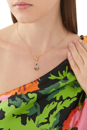 Elmaslı 18K Sarı Altın Nazar Boncuğu Charm