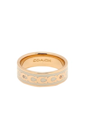 Coach İmza C Logolu Yüzük - BEYAZ