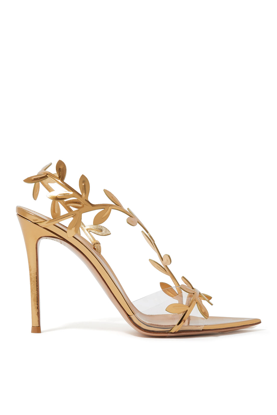 Flavia Altın Metallic Deri Asimetrik Sandaletler