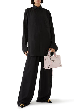 Balenciaga Diagonal Desenli Şifon Gömlek