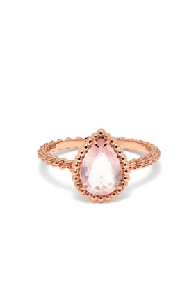 Serpent Boheme Küçük Motif Yüzük, 18K Pembe Altın & Pembe Kuvars