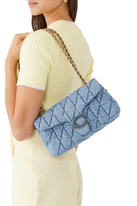 Dikdörtgen Kemerli Denim Tabby 26 - Mavi