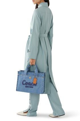 Şık Denim Cargo Tote Çanta