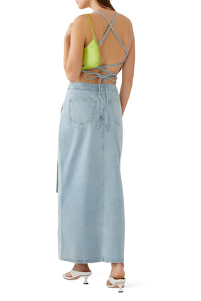 Nisan İpek Denim Bluz