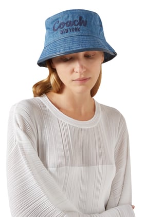Coach 1941 Nakışlı Denim Bucket Şapka