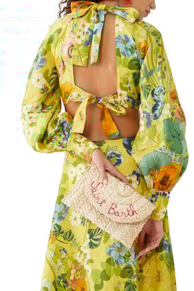 Hasır Zarf Clutch - Şık ve Trend