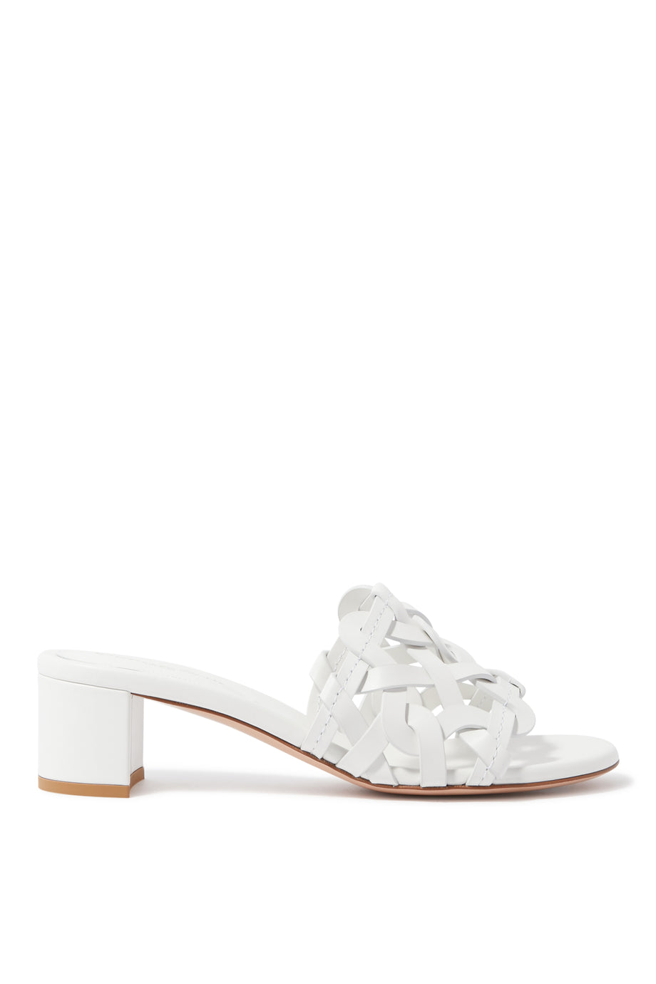 Gianvito Rossi Amalfi 45 Beyaz Mules