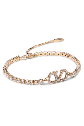 VLogo İmza Metal ve Swarovski® Kristal Bileklik