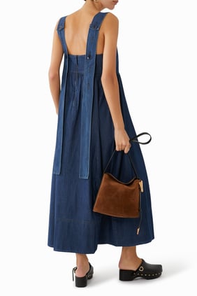 Hafif Taş Yıkama Şekilli Elbise