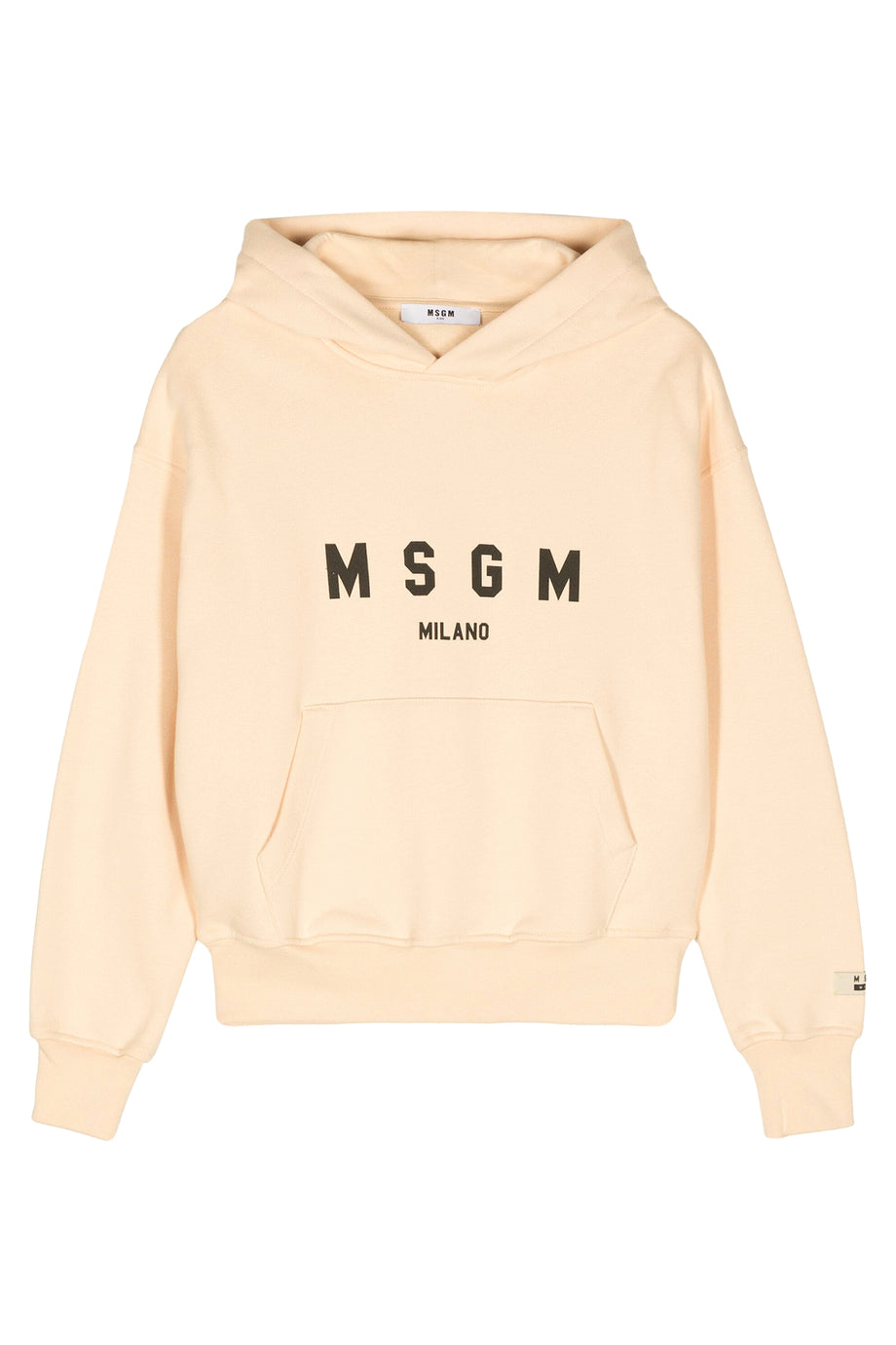 Çocuk Logo Baskılı Pamuklu Kapüşonlu Sweatshirt - Krema