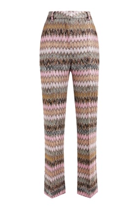 Zigzag Lamé Viskoz Karışımlı Kısa Pantolon