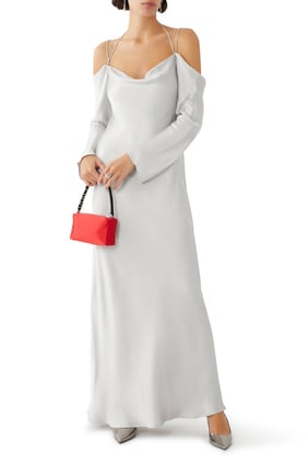 Sofia Off Shoulder Bağlama Maxi Elbise