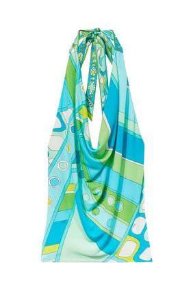 Vivara-Print Halter Yaka Bluz