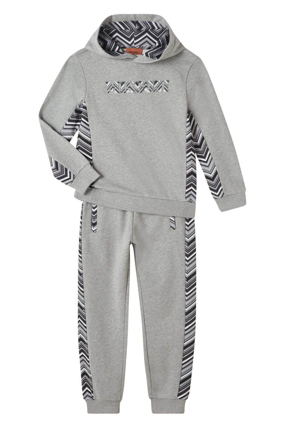 Çocuklar için Kapüşonlu Zigzag Logolu Sweatshirt