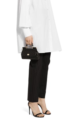 Küçük Sicilya Dikişli Nappa Deri Çanta