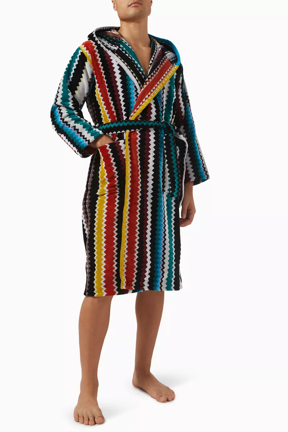 Curt Kapşonlu Havlu Bornoz, Missoni Home, Yumuşak & Spa Hissi