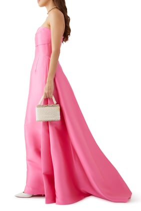 Tiffany Straplez Maxi Elbise - Açık Pembe