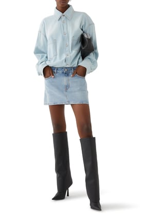 Haikure Tatum Denim Gömlek ve Mini Etek Kombineli Elbise