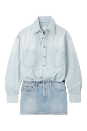 Haikure Tatum Denim Gömlek ve Mini Etek Kombineli Elbise