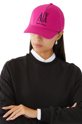 Armani Exchange AX İkon Logo Beyzbol Şapkası - Koyu Pembe