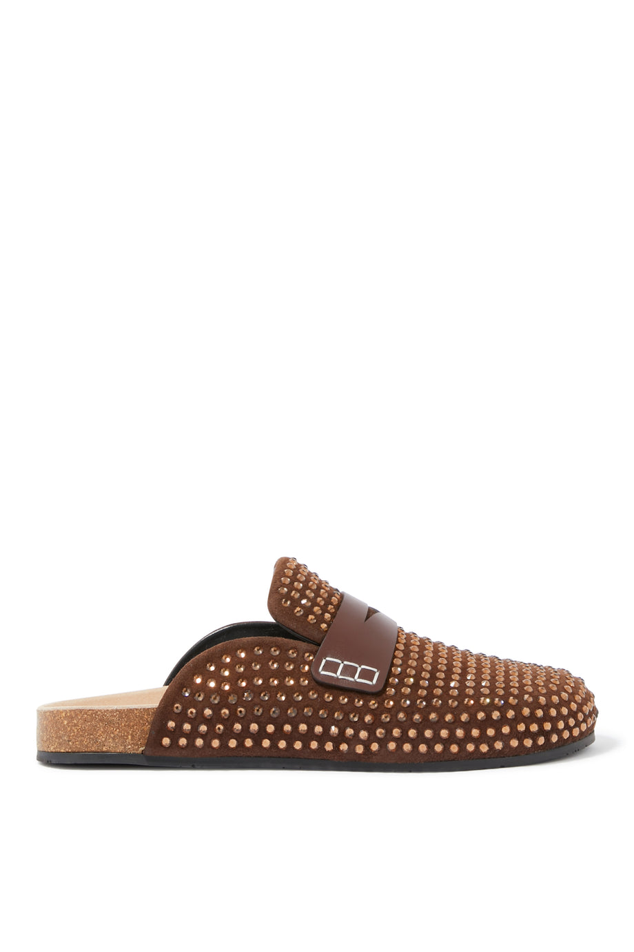Kristal Düz Loafer - Kahverengi