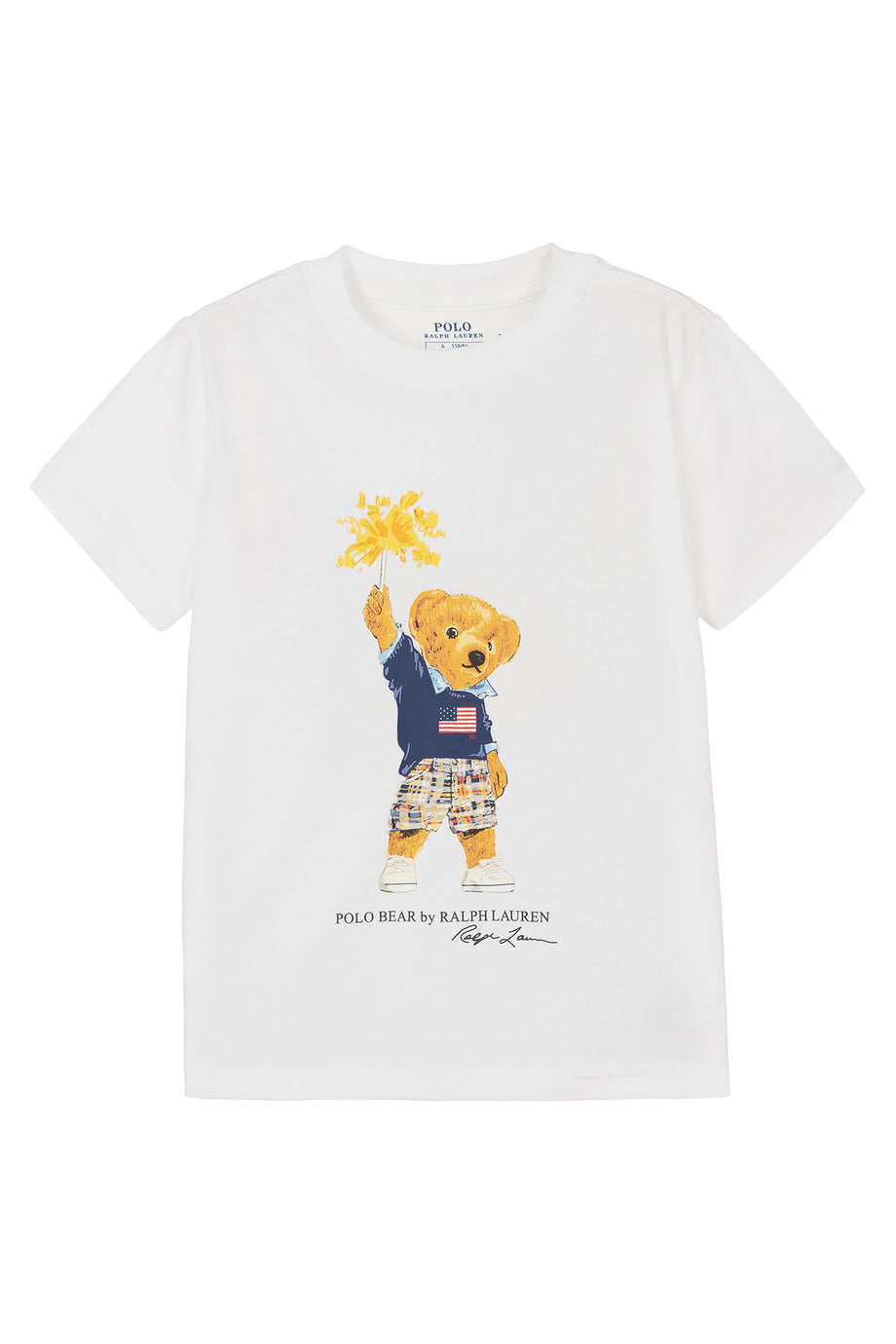 Erkek Çocuklar İçin Şık Polo Bear Tişört - Beyaz