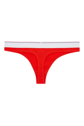 Kırışık Jersey İp Askılı Külot - Kırmızı