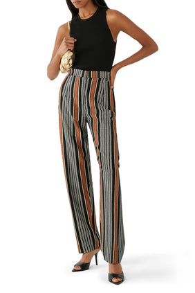 Missoni Şeritli Raschel Lame Düz Pantolon