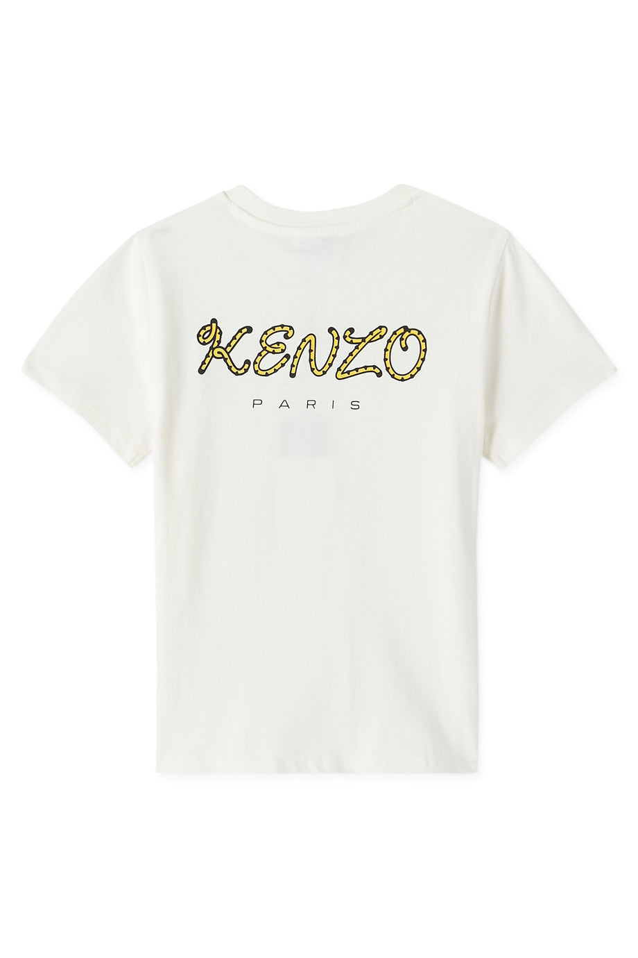 Çocuklar için Kaplan Desenli Nakışlı Pamuklu T-Shirt - Beyaz
