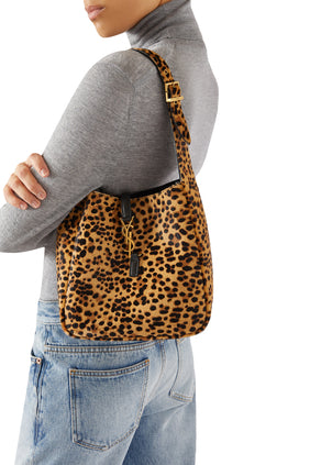 Le 5 À 7 Leopar Desenli Küçük Hobo Çanta