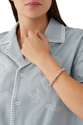 14 Ayar Altın ve Pırlantalı Hilal Charm Bilezik