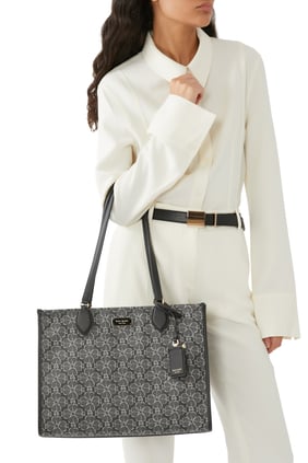 Kate Spade Çiçek Desenli Manhattan Tote Çanta - SİYAH