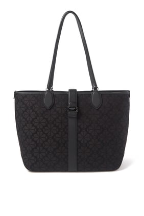 Kate Spade Çiçek Desenli Orta Boy Tote Çanta - Siyah