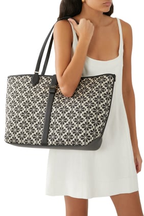 Kate Spade Çiçek Desenli Kılıflı Kanvas Tote Çanta - Çok Renkli