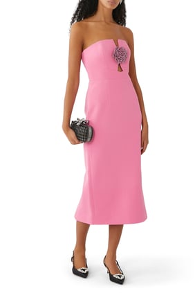 Aubree Straplez Midi Elbise