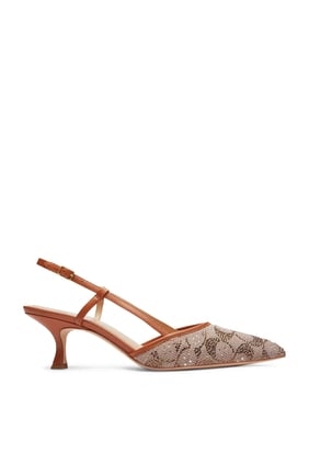 Rosie 60 Kristal İmzalı Slingback Topuklu Ayakkabı