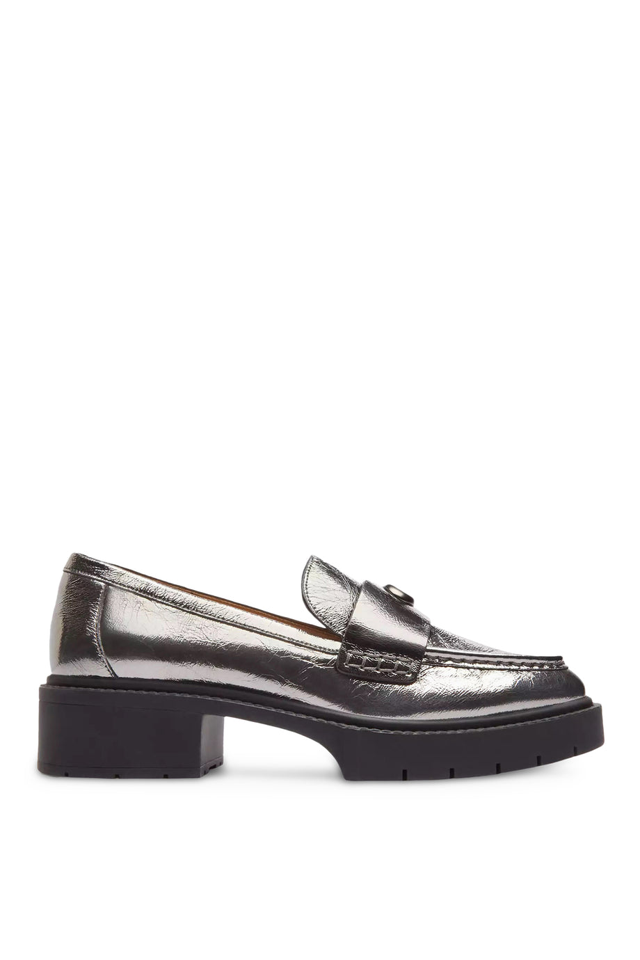 Leah 45 Metalik Deri Loafer Ayakkabı