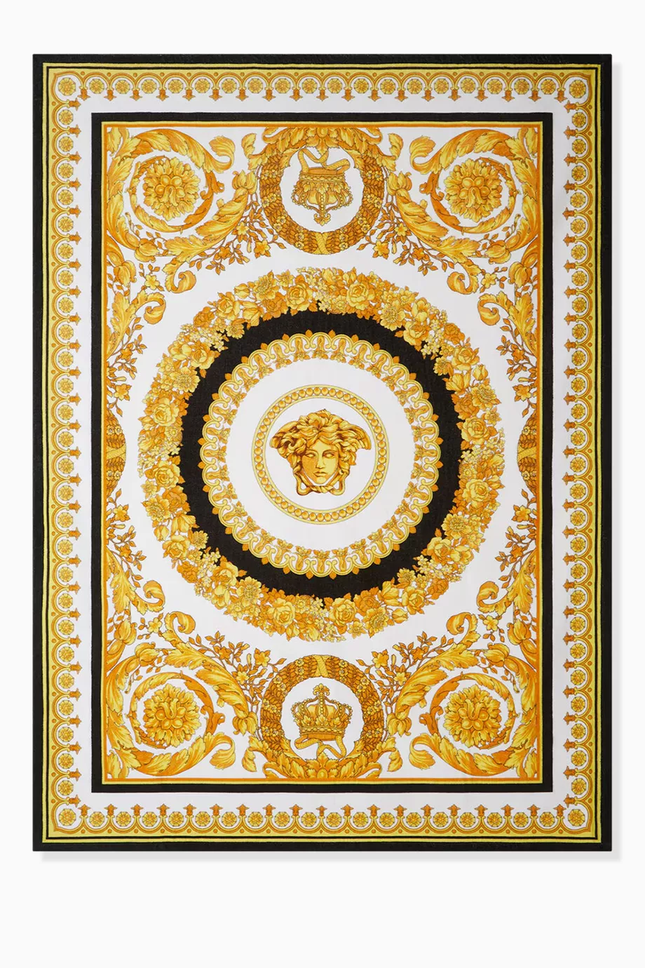 Crete de Fleur Plaj Havlusu, Pamuklu, Versace Lüks & Baskılı Tasarım