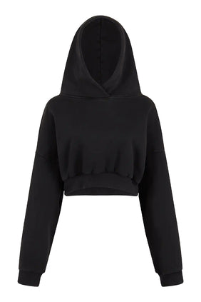 Cropped Heavy Kapüşonlu Sweatshirt
